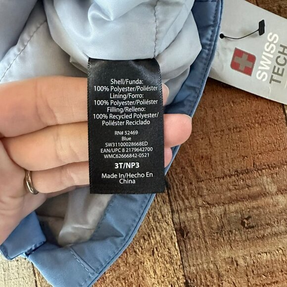 Swiss Tech kids toddler Parka coat with faux fur trim in blue -3T - Picture 5 of 6